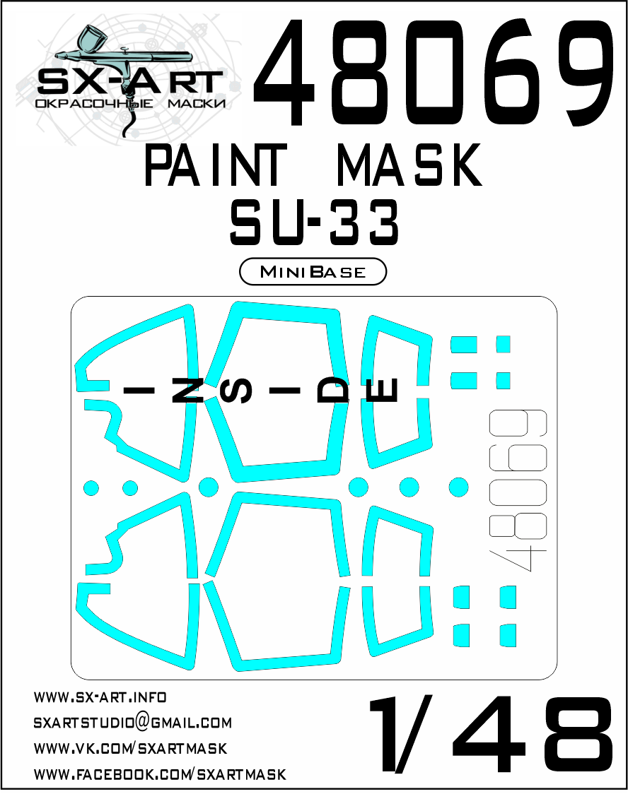 SX-Art 48069 1:48 Sukhoi Su-33 mask