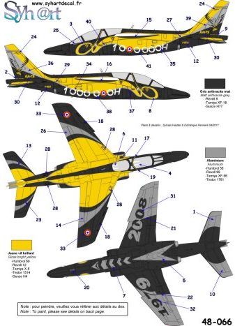 Syhart Decal 48066 1:48 Dassault-Dornier Alpha Jet E25 '1000000 heures de vol' 2008 AJeTS.
