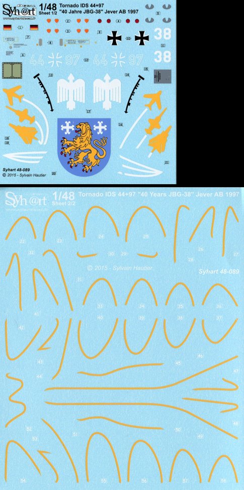 Syhart Decal 48089 1:48 Panavia Tornado IDS 44+97 '40 Jahre JBG-38' Jever AB 1997 P