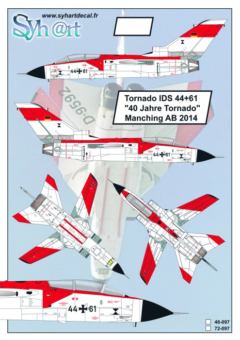 Syhart Decal 48097 1:48 Panavia Tornado IDS 44+61 40 Jahre Tornado Manching AB 2014