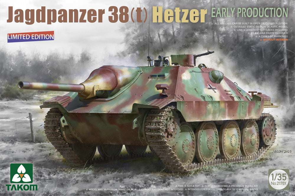 Takom 2170X 1:35 Jagdpanzer 38(t) Hetzer Early Production Limited Edition