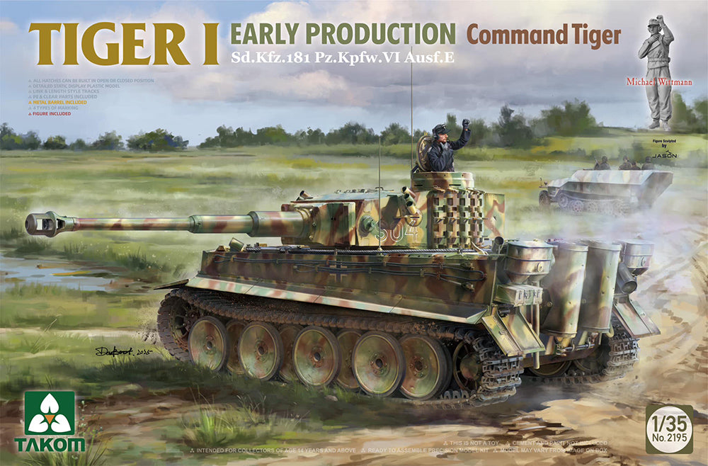 Takom 02195 1:35 German Army Tiger I Early Command Tank with Wittman figure