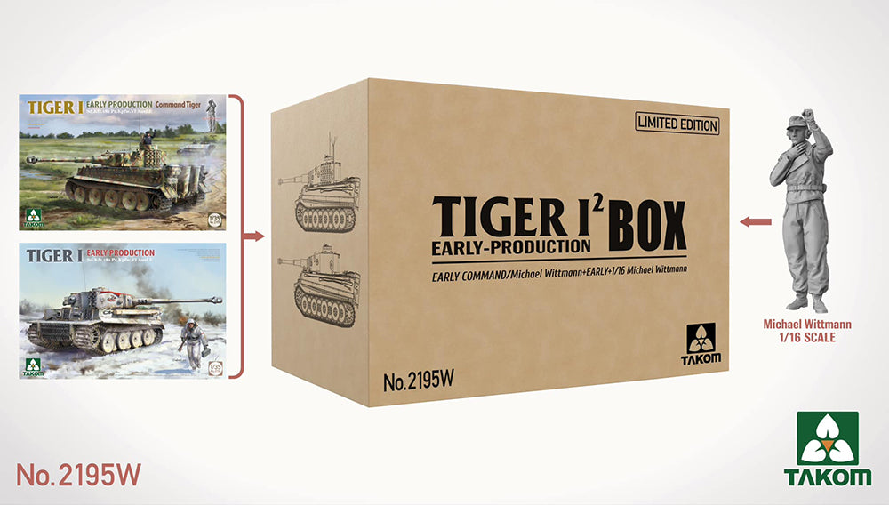 Takom 02195W 1:35 German Army Tiger I Early Big Box Limited Edition (2 tanks 2 figures)