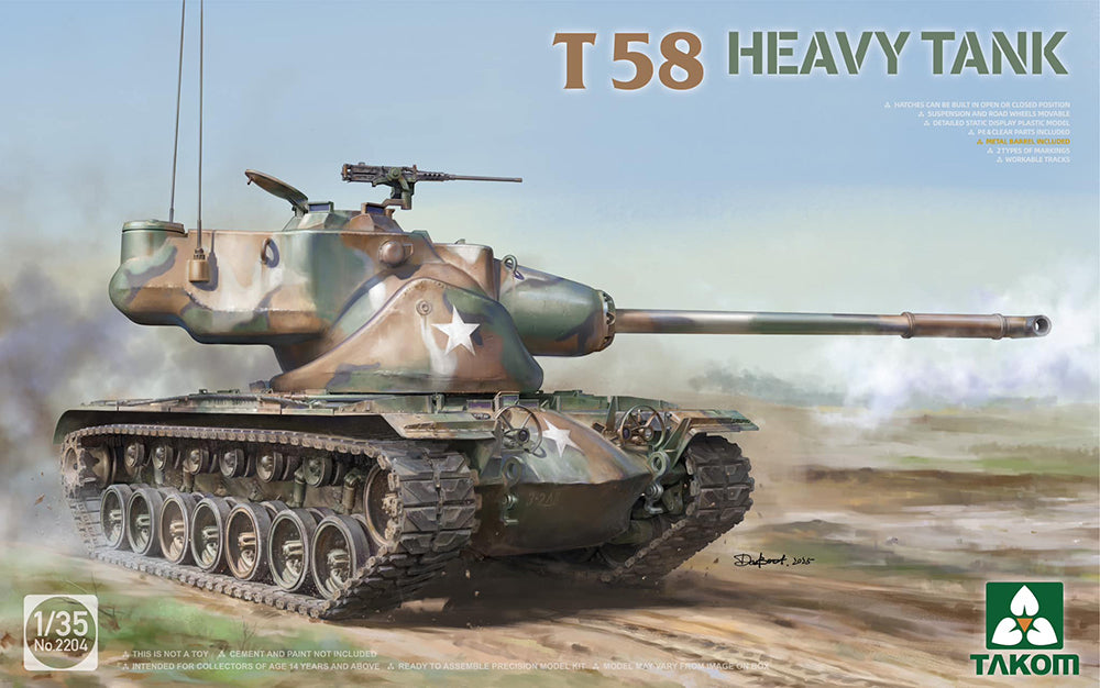 Takom 02204 1:35 US Army T58 Experimental Heavy Tank