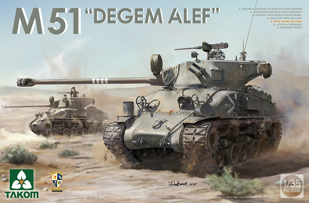 Takom 02208 1:35 Israeli Army M51 'Degem Alef' Medium Tank