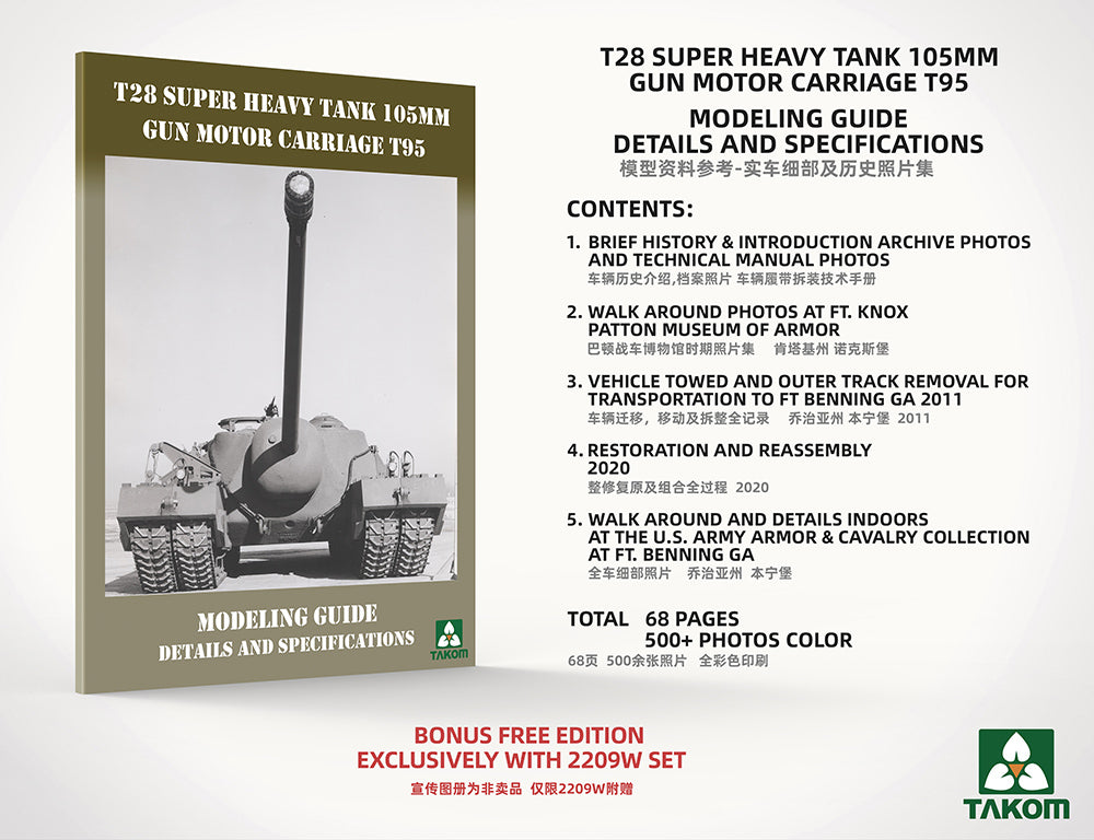 Takom 2209W 1:35 T28² Box (2 tanks + 68-page Modelling Guide)