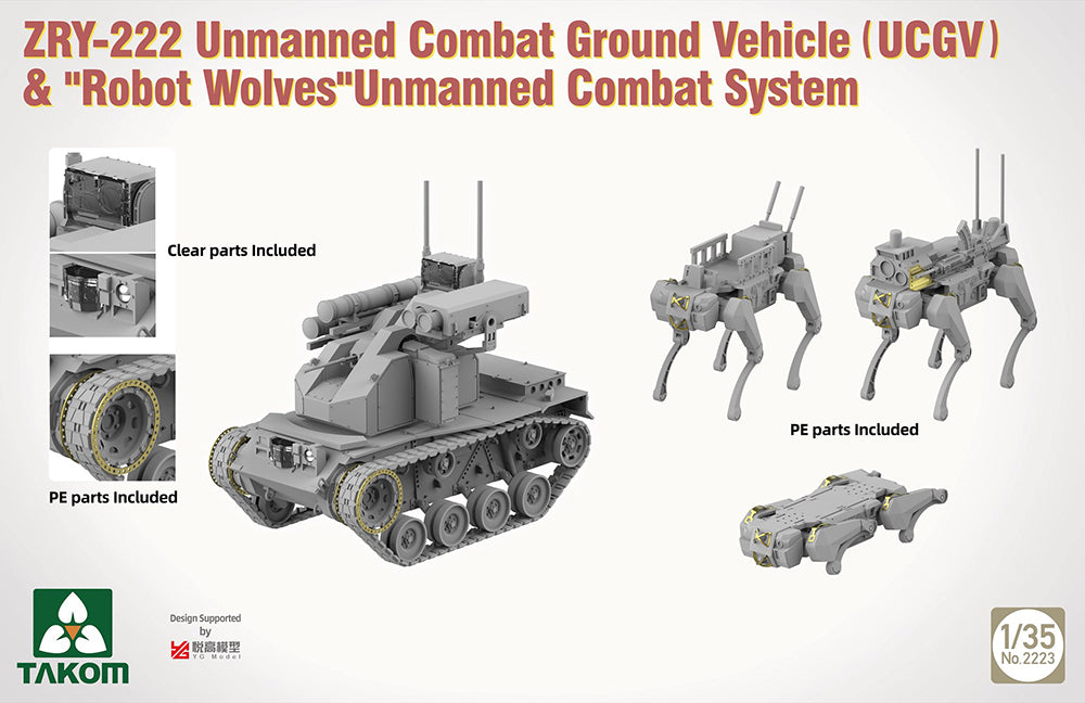 Takom 2223 1:35 Chinese Army ZRY-222 & 'Robot Wolves' Robotic Ground Combat System