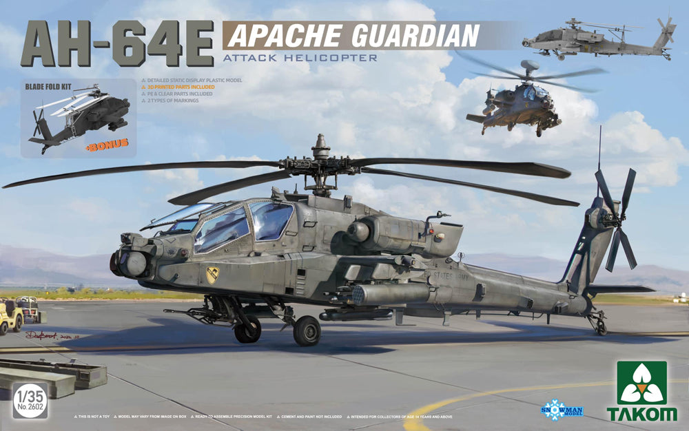 Takom 02602 1:35 Boeing/Hughes AH-64E Apache Guardian Attack Helicopter