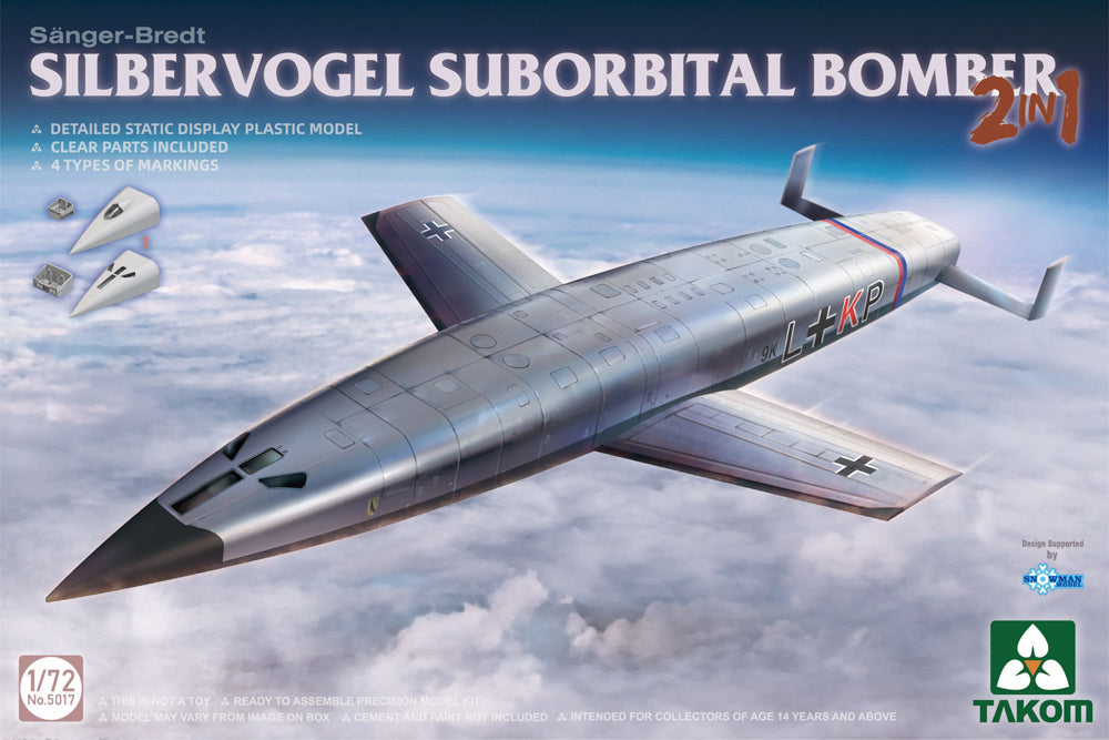 Takom 05017 1:72 German Silbervogel WWII concept Suborbital Bomber Silbervogel