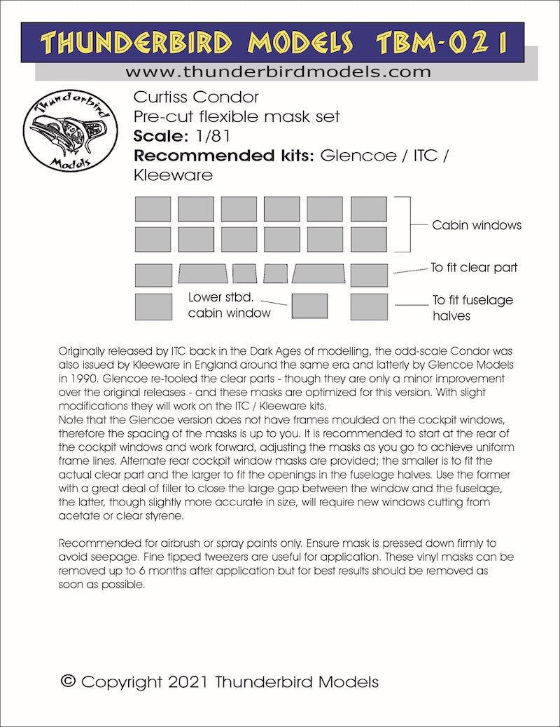 Thunderbird Models TBM-021 1:81 Curtiss Condor