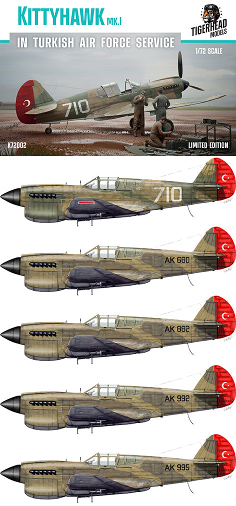 Tigerhead Models K72002 1:72 Curtiss Kittyhawk Mk.I in Turkish Air Force Service (Special Hobby sprues, 5 markings, canopy mask)