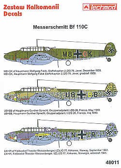 Techmod 48011 1:48 Messerschmitt Bf-110C