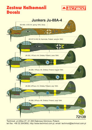 Techmod 72139 1:72 Junkers Ju-88A-4