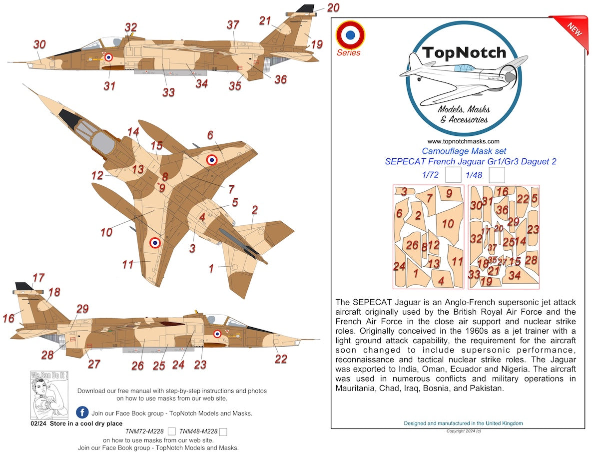 TopNotch TNM48-M228 1:48 French Sepecat Jaguar Gr.1/Gr.3 Daguet 2