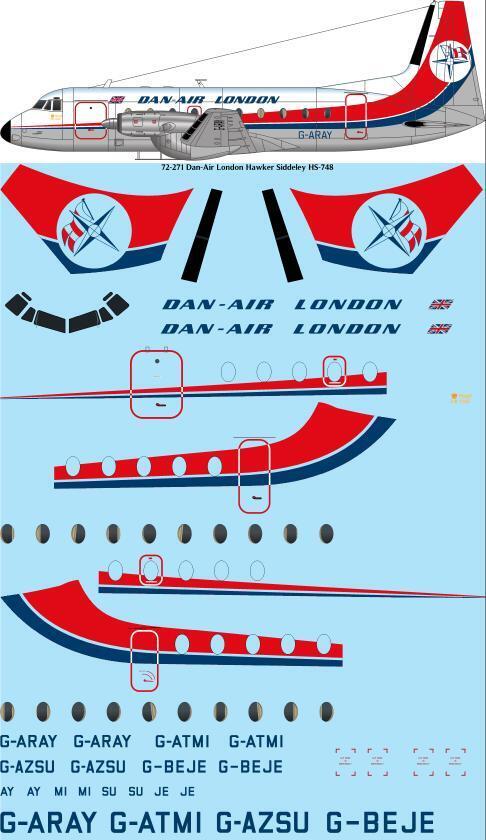 26 Decals TS72271 1:72 Dan-Air London Hawker-Siddeley HS.748 laser decal - for Mach 2 kit
