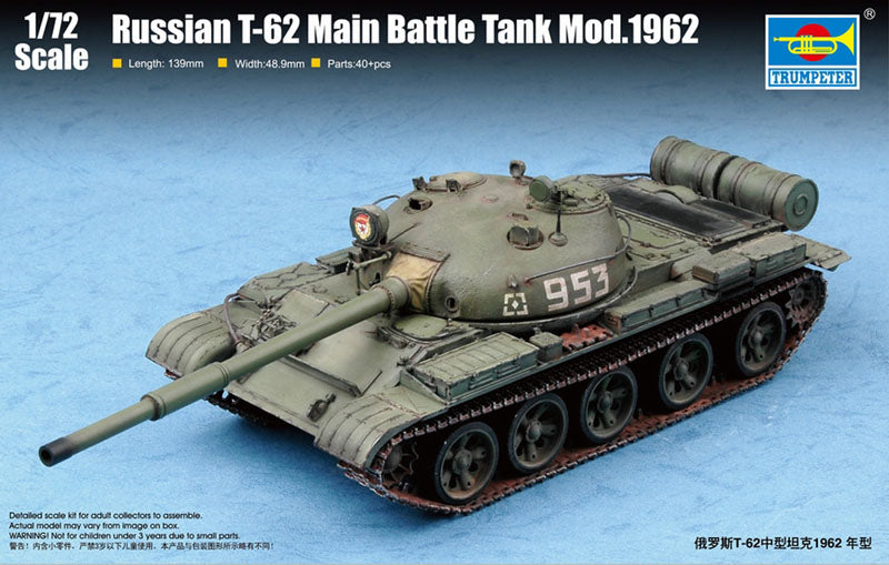 Trumpeter 07146 1:72 Soviet T-62 Main Battle Tank Model 1962
