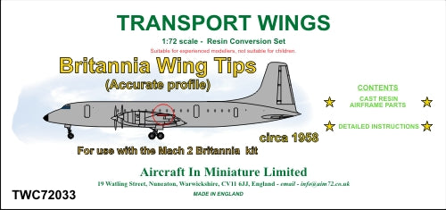 AIM - Transport Wings TWC72033 1:72 Bristol Britannia Wing Tips (More Accurate Profile) 3D-Printed