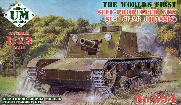 UM-MT 694 1:72 Soviet SU-1 (T-26 chassis) self-propelled gun, rubber tracks