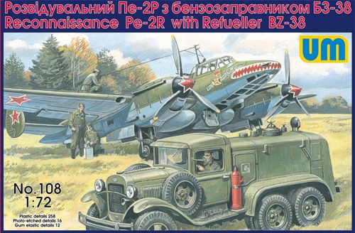 Unimodel 108 1:72 Petlyakov Pe-2R Reconnaissance with Refueller BZ-38