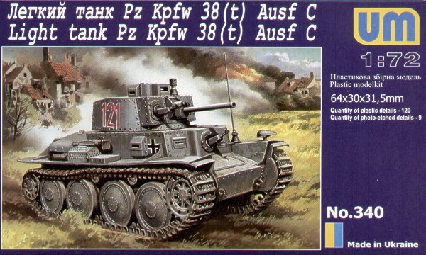Unimodel 340 1:72 Pz.Kpfw. 38(t) Ausf.C