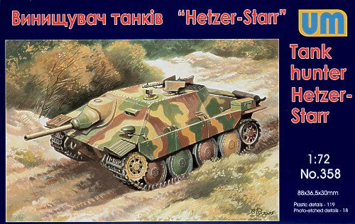 Unimodel 358 1:72 Jagdpanzer 38(t) 'Hetzer'-STARR Tank Hunter