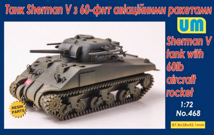 Unimodel 468 1:72 Sherman V Tank with 60lb Aircraft Rocket