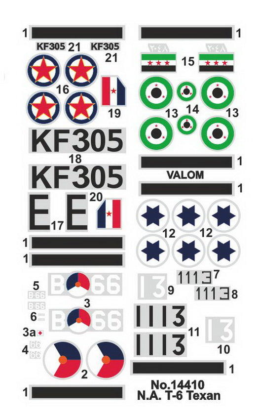 Valom 14410 1:144 North-American T-6 Texan/Harvard (Camouflaged) Double Kit