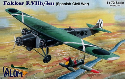 Valom 72054 1:72 Fokker F.VIIb/3m with decals for Spanish Civil War