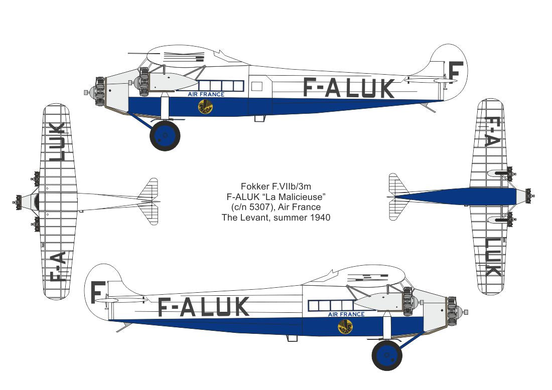 Valom VAL72171 1:72 Fokker F.VIIb/3m (Air France F-ALUK) re-box, new decals