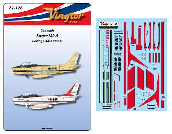 Vingtor Decals 72126 1:72 Canadair Sabre Mk.5 - Boeing Chase Planes