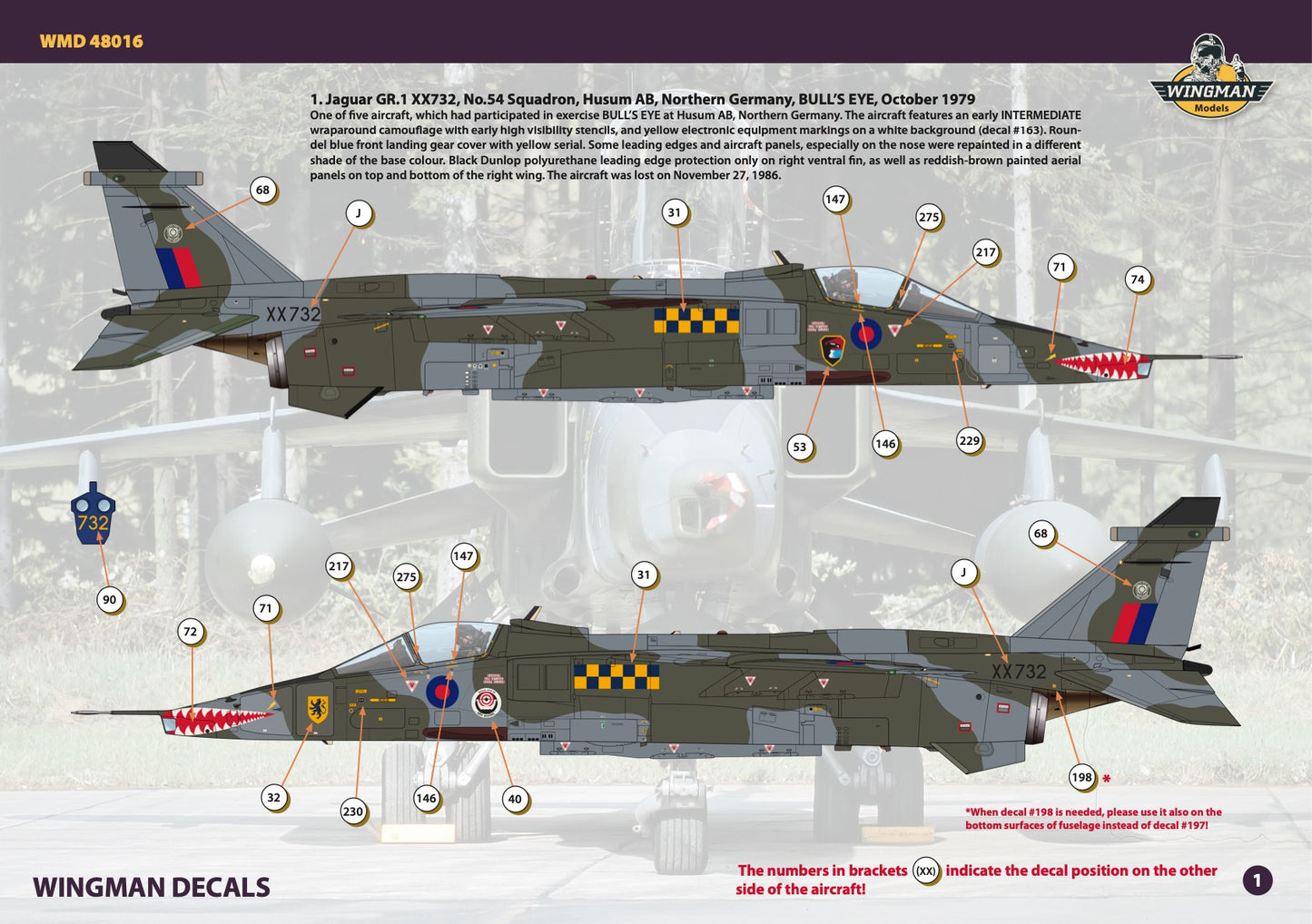 Wingman Models WMD48016 1:48 Sepecat Jaguar GR.1/1A/T.2