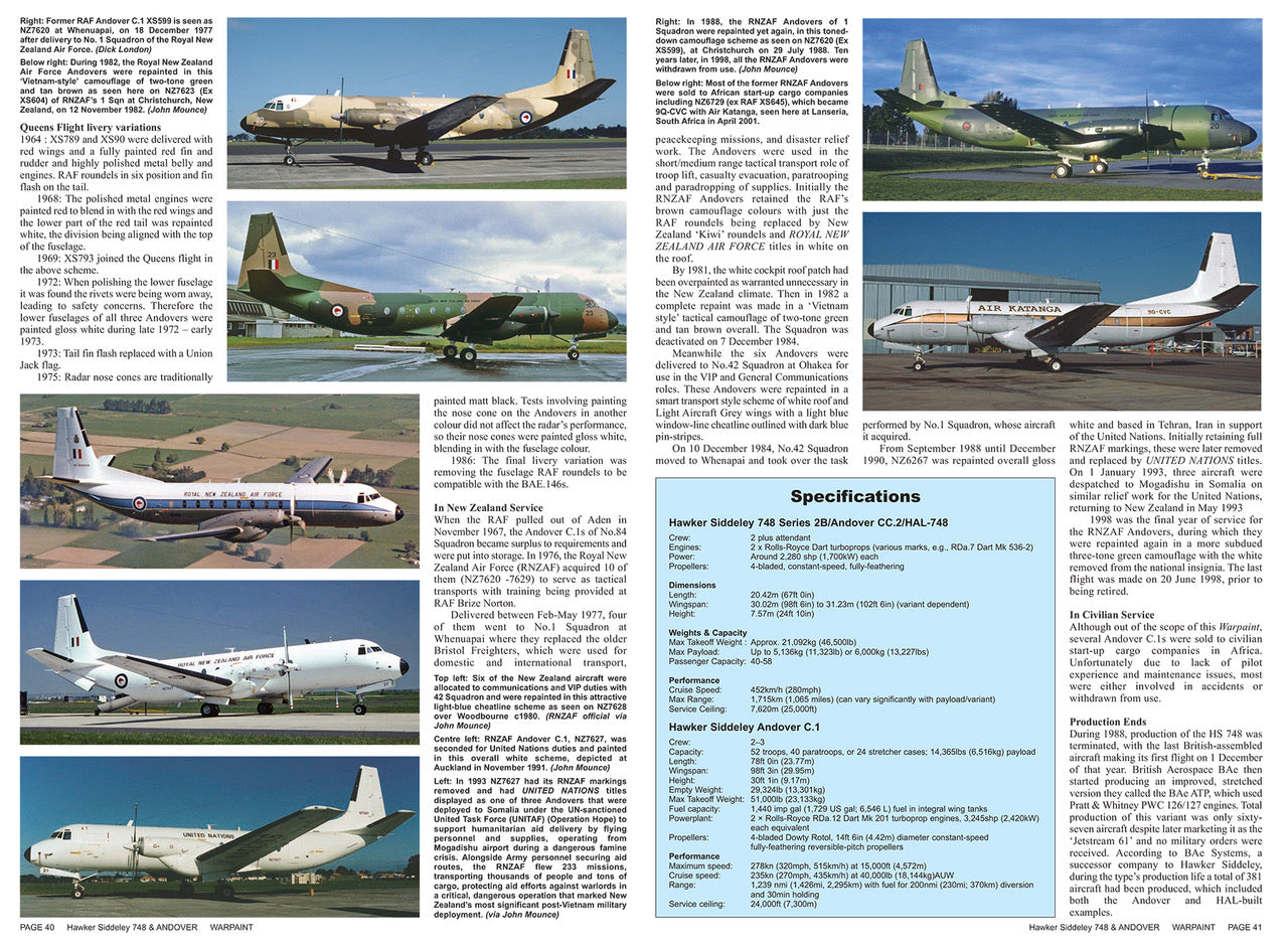 Warpaint Series 151 Hawker-Siddeley 748 & Andover in Military Service. Author Adrian Balch