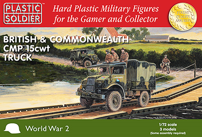 The Plastic Soldier Company WW2V20024 1:72 3 x Canadian Military Pattern 15cwt trucks (NOW BAGGED WITH HEADER CARD NOT BOXED)