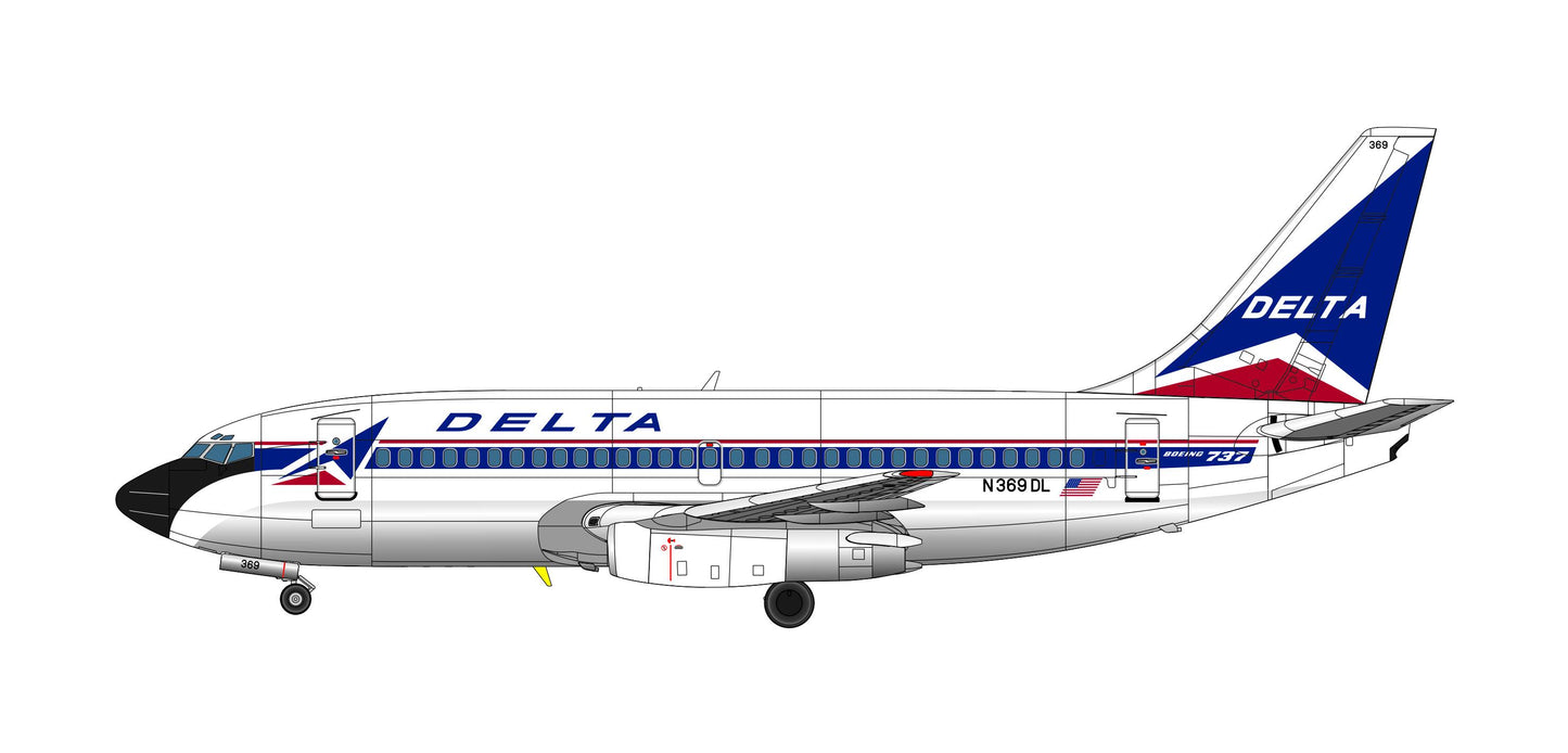 X-Scale X144012 1:144 Boeing 737-2S3 (737-200) Delta Airlines with 3D-Printed engine fan blades
