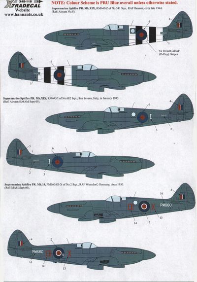 Xtradecal X48118 1:48 Supermarine Spitfire PR Mk.XIX