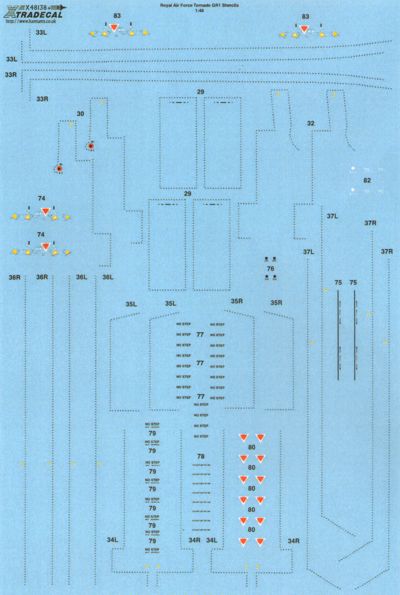 Xtradecal 48138 1:48 Panavia Tornado Gr.1 Stencil Data