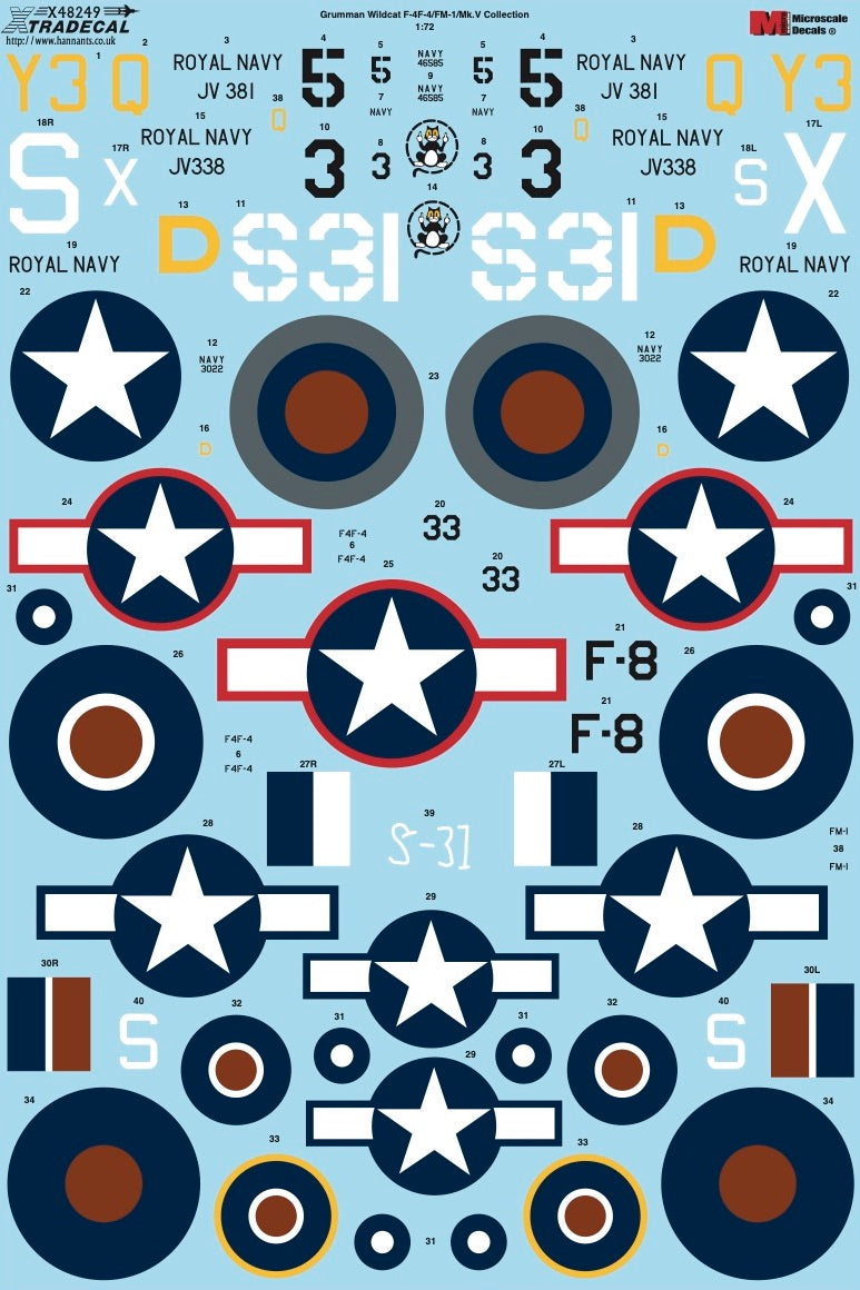 Xtradecal X48249 1:48 CF4F-4, FM-1 & Mk.V Collection