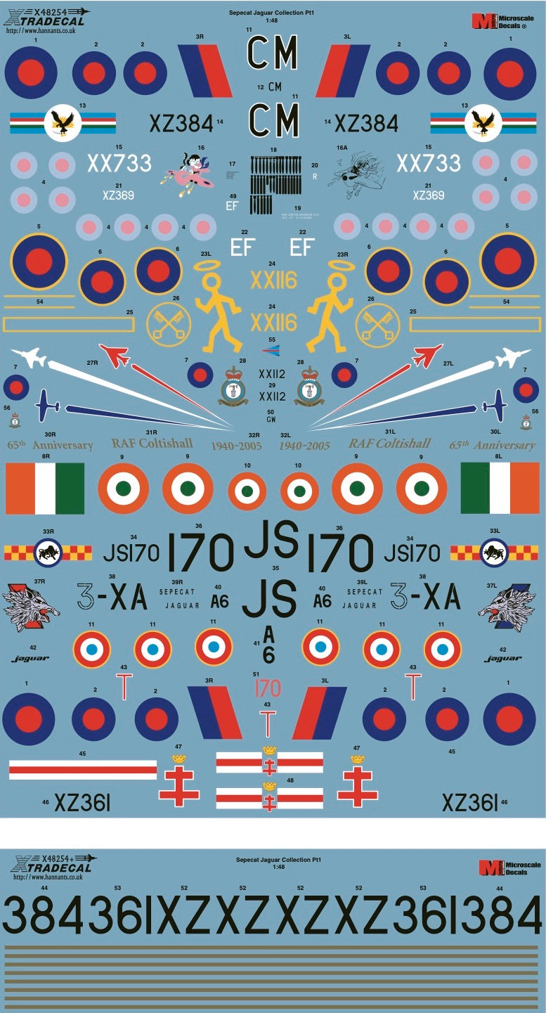 Xtradecal X48254 1:48 Sepecat Jaguar GR.1/GR.1A Part 1