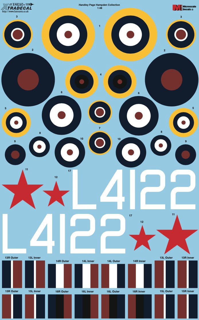 Xtradecal X48260 1:48 Handley Page Hampden Collection