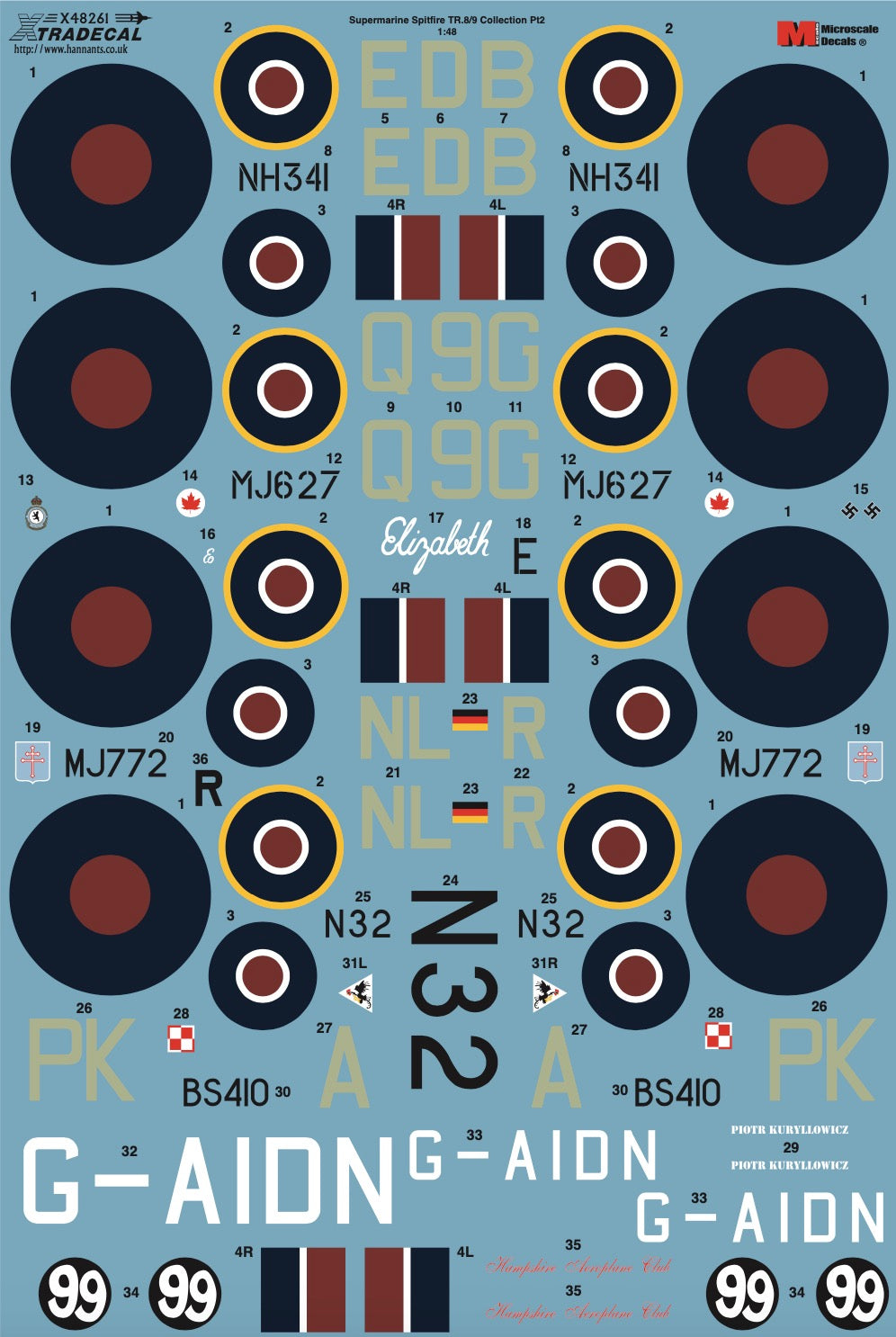 Xtradecal X48261 1:48 Supermarine Spitfire TR.8/9 Collection Part 2