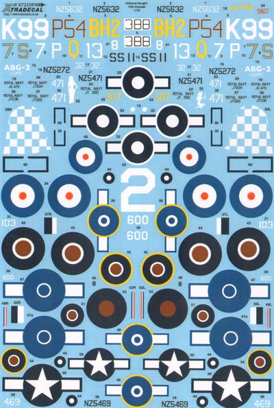 Xtradecal 72209 1:72 Vought F4U-1 Corsairs