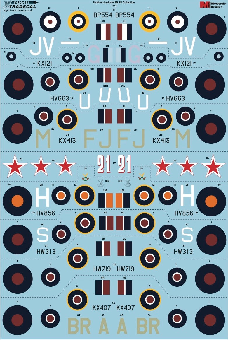 Xtradecal 72347 1:72 Hawker Hurricane Mk.IId