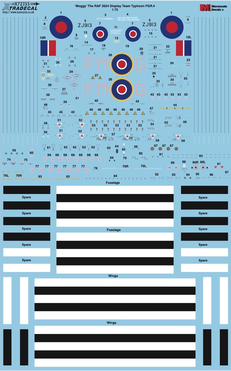 Xtradecal X72355 1:72 ËœMoggy The RAF 2024 Display Team Eurofighter Typhoon FGR.4