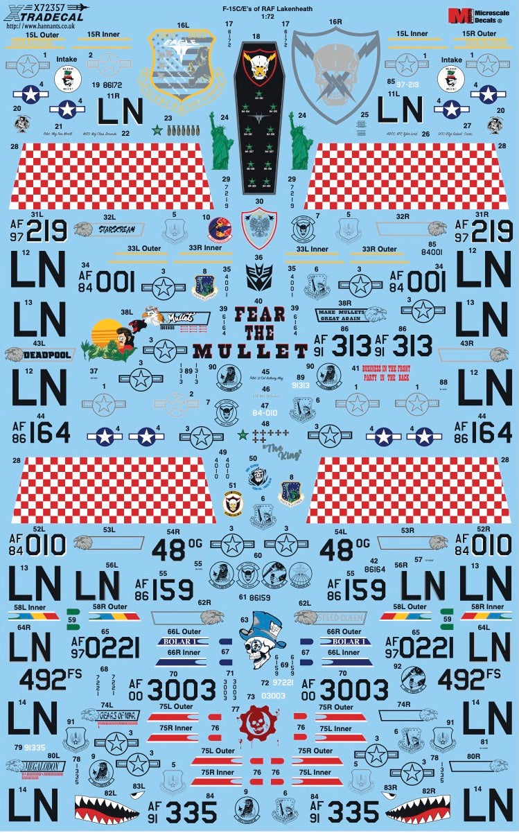 Xtradecal X72357 1:72 McDonnell F-15C/E RAF Lakenheath