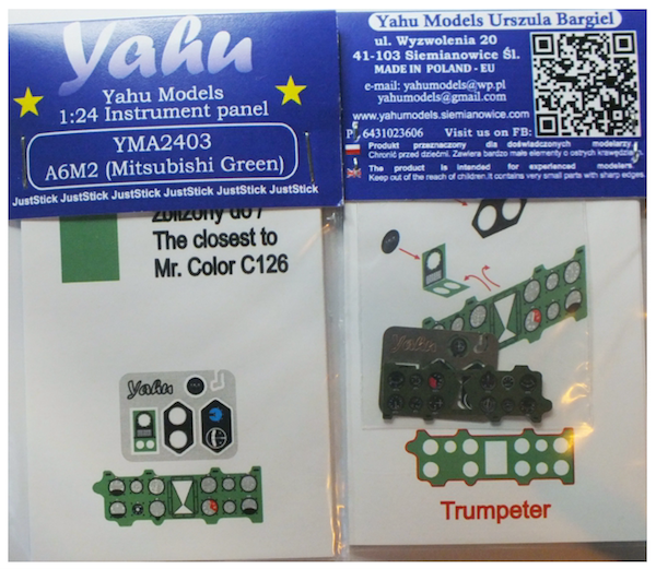 Yahu Models YMA2403 1:24 Mitsubishi A6M2 Zero (Mitsubishi Green)