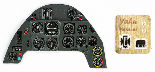Yahu Models YMA2404 1:24 Messerschmitt Bf-109G-2/Bf-109G-6/Bf-109G-10 Photoetched instrument panels. Coloured.