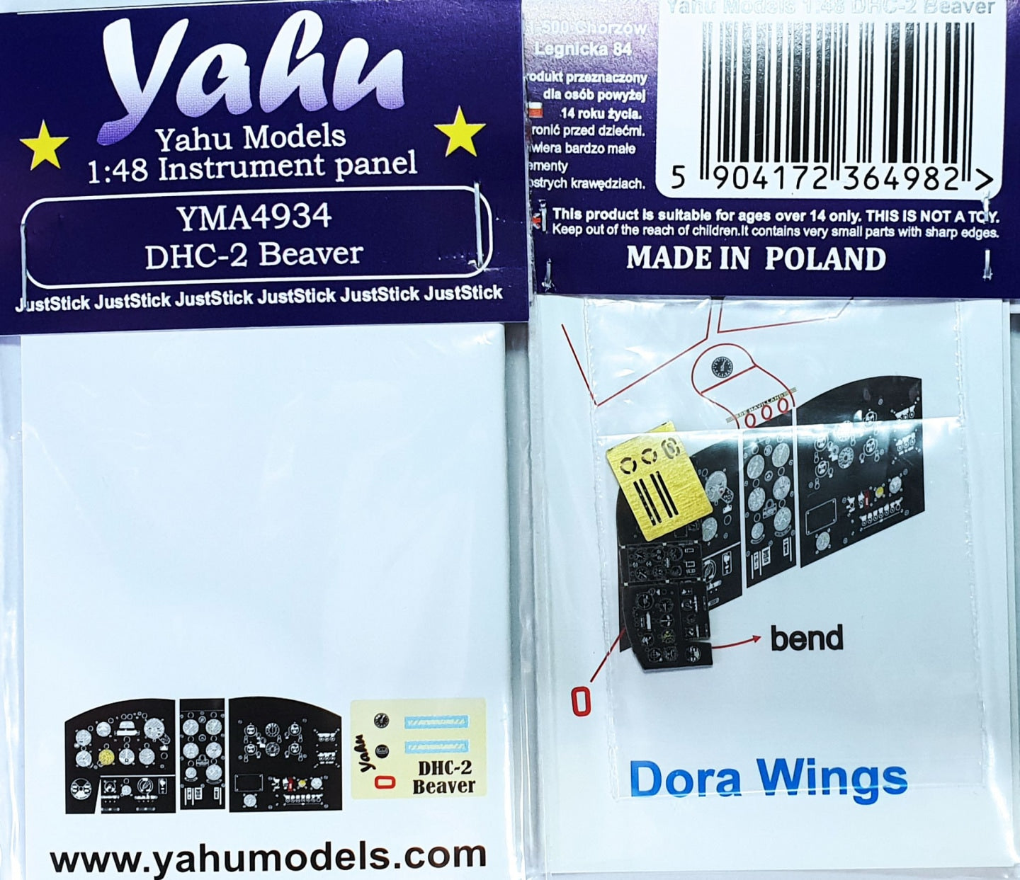Yahu Models YMA4934 1:48 de Havilland Canada DHC-2 Beaver pre-painted, etched instrument panel