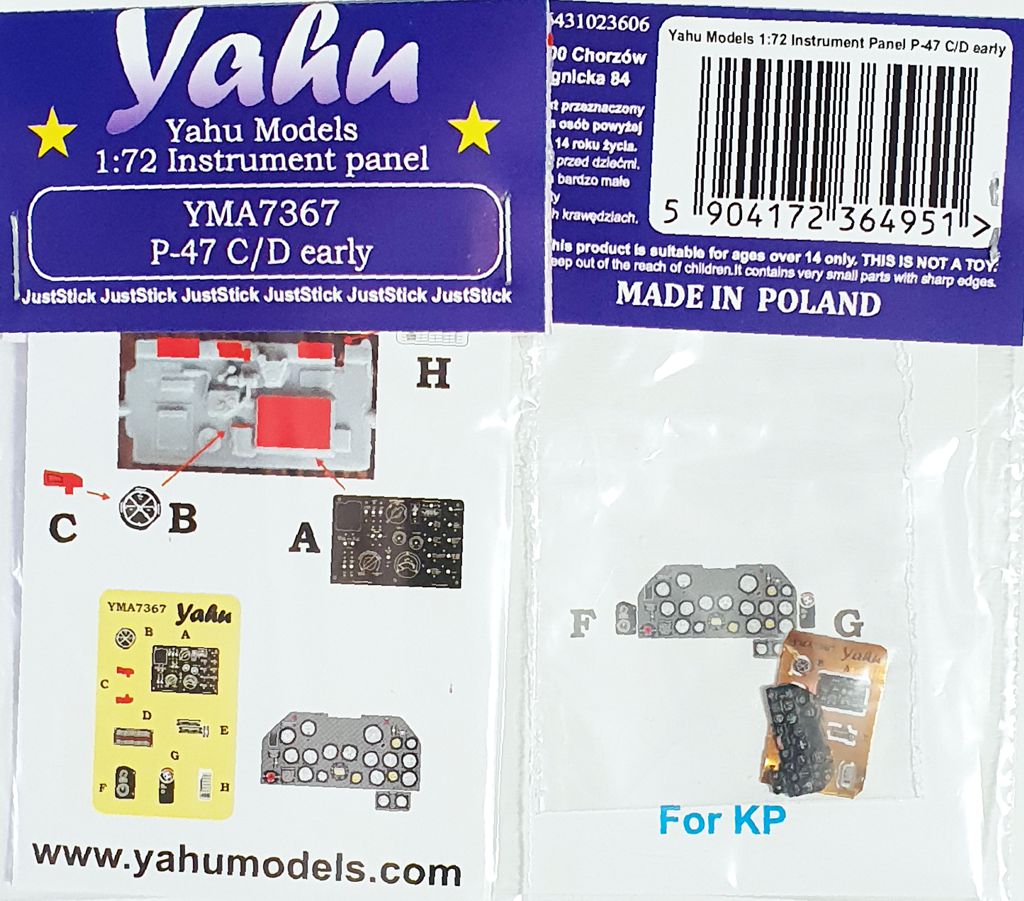 Yahu Models YMA7367 1:72 Republic P-47C/P-47D early version
