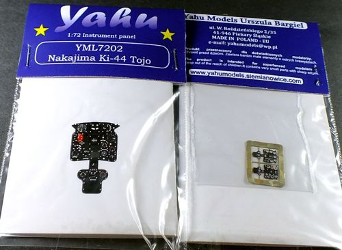 Yahu Models YML7202 1:72 Nakajima Ki-44 'Tojo' high quality, colour printed, etched cockpit instrument panel