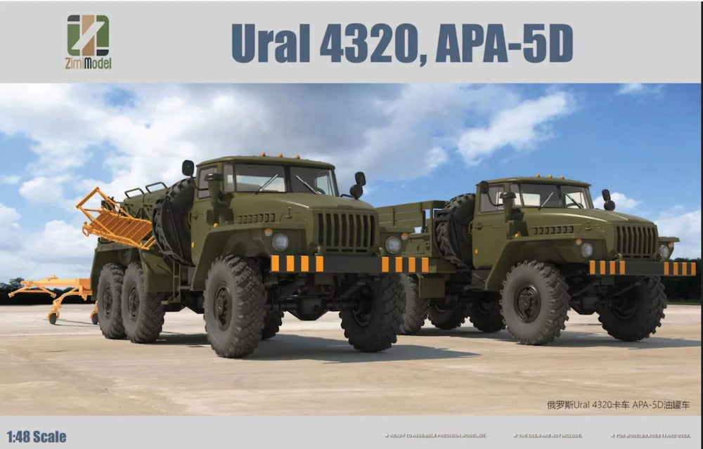 Zimi Models ZM80159 1:48 Ural 4320 open back truck and APA-5D re-fueler